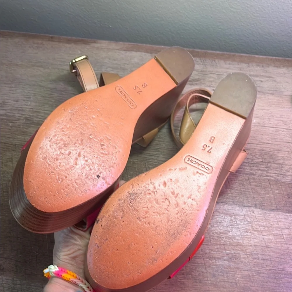 Coach Red and Pink Wedge Shoes - Picture 8 of 9